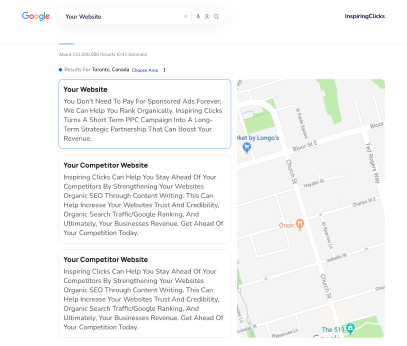 Picture of PPC Management services ranking "your website" organically