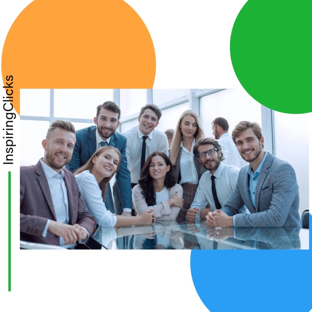 Team of AI optimization experts  smiling at camera