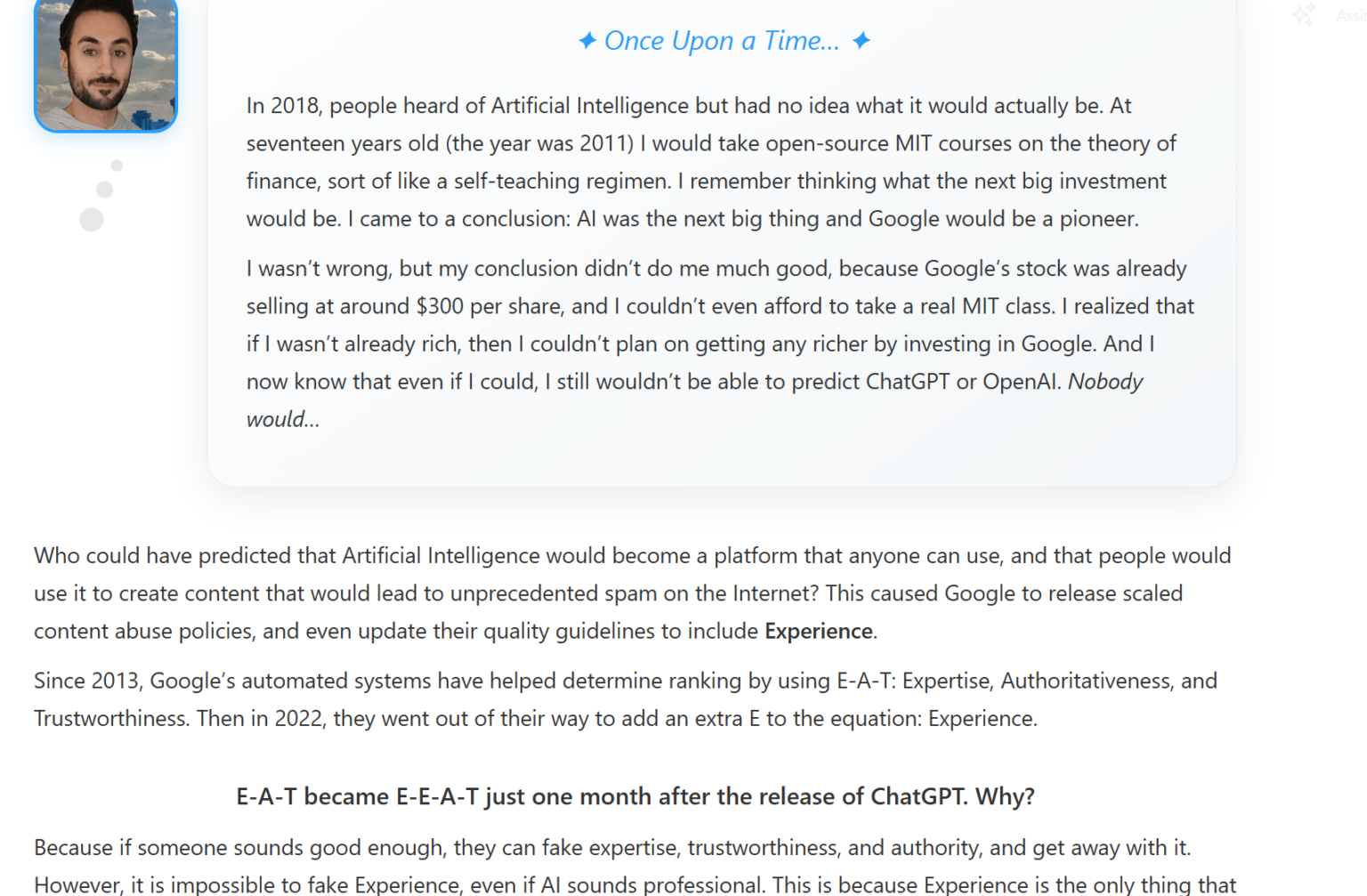 Human-written blog post by InspiringClicks