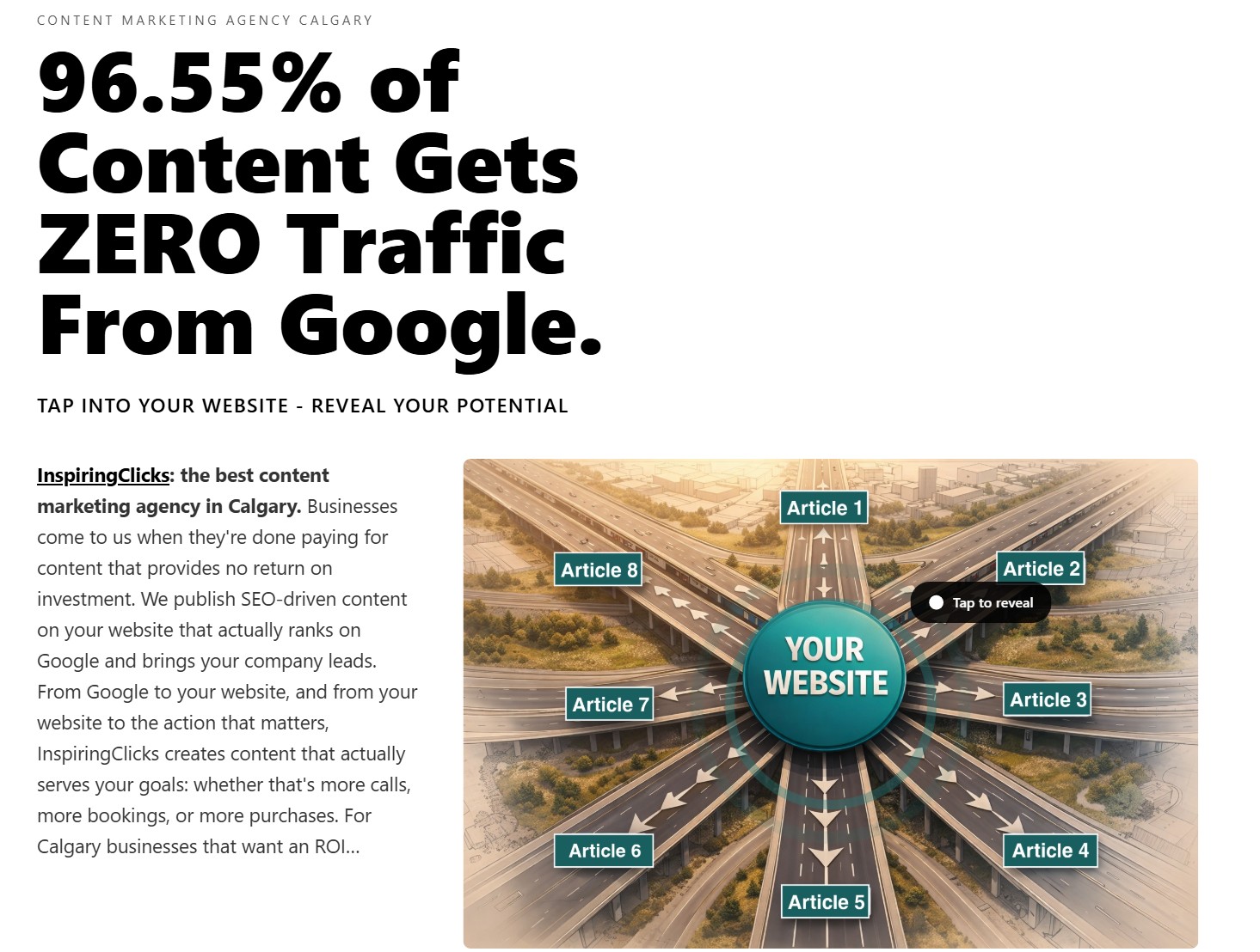 Landing and service page created by InspiringClicks