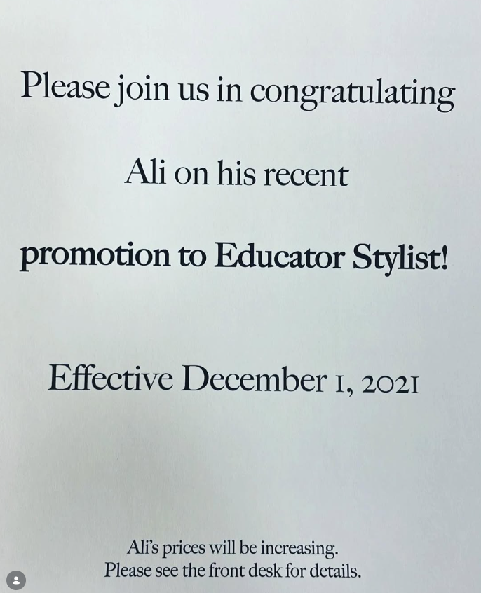 Ali Rocksteady Taleb promoted to Master Stylist at Diva Salon Calgary 2021