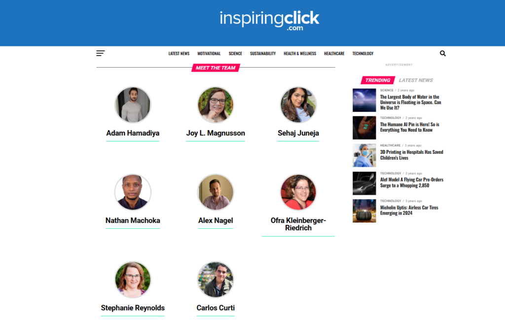 The global team of seven content writers recruited and led by Adam Hamadiya