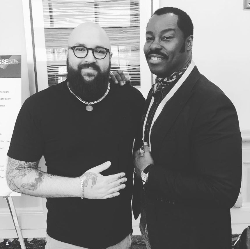 Ali Rocksteady Taleb with celebrity hairdresser Ted Gibson in New York