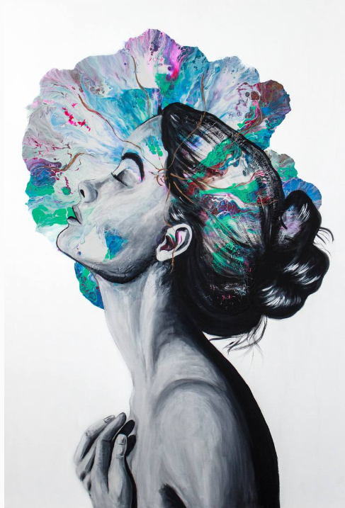 Trace of Thoughts — Original Oil Pastel Portrait by HelgaWildArt